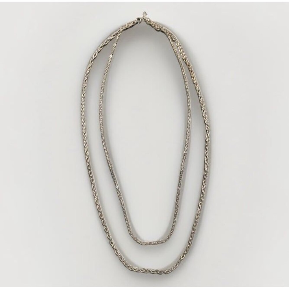Sarah Coventry Silver Tone Long Double-Layer Chain Necklace 30”-36”